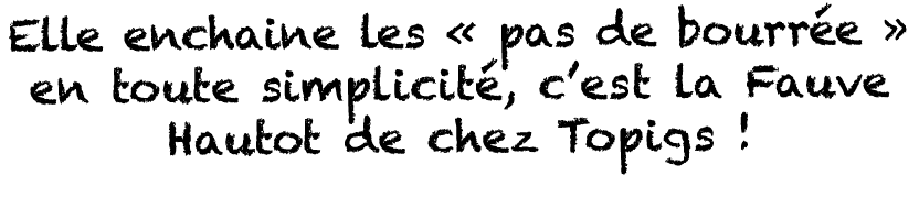Elle enchaine les   pas de bourrée   en toute simplicité, c est la Fauve Hautot de chez Topigs   